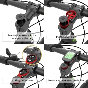 Garmin Stem Mount - Adjustable Out Front Computer Mount for Garmin Edge Road Cycling Bike Computer Mount Wahoo Elemnt Bryton Cateye Red