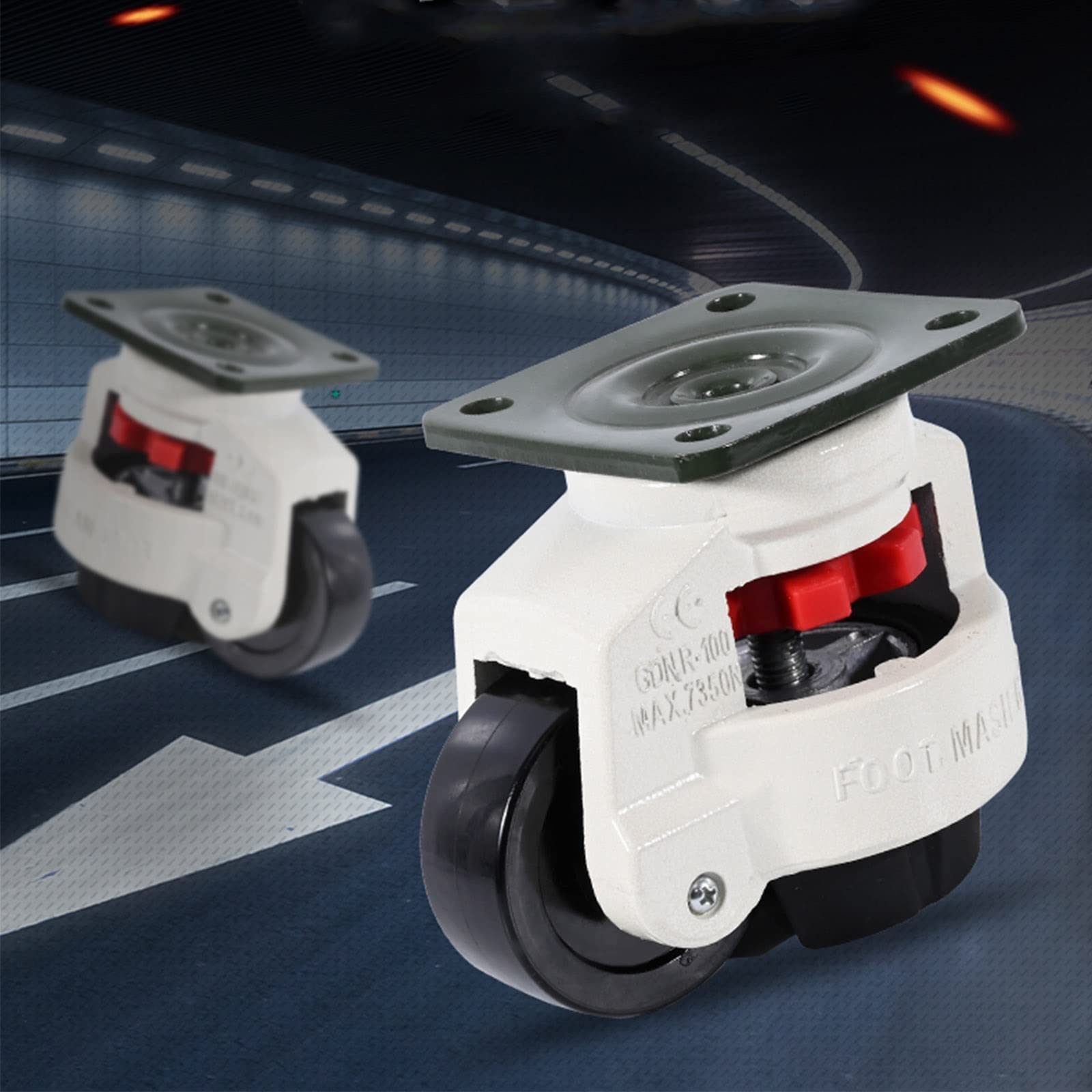 Adjustable Leveling Casters 4-Pack With Ratchet Handle - Heavy Duty ...