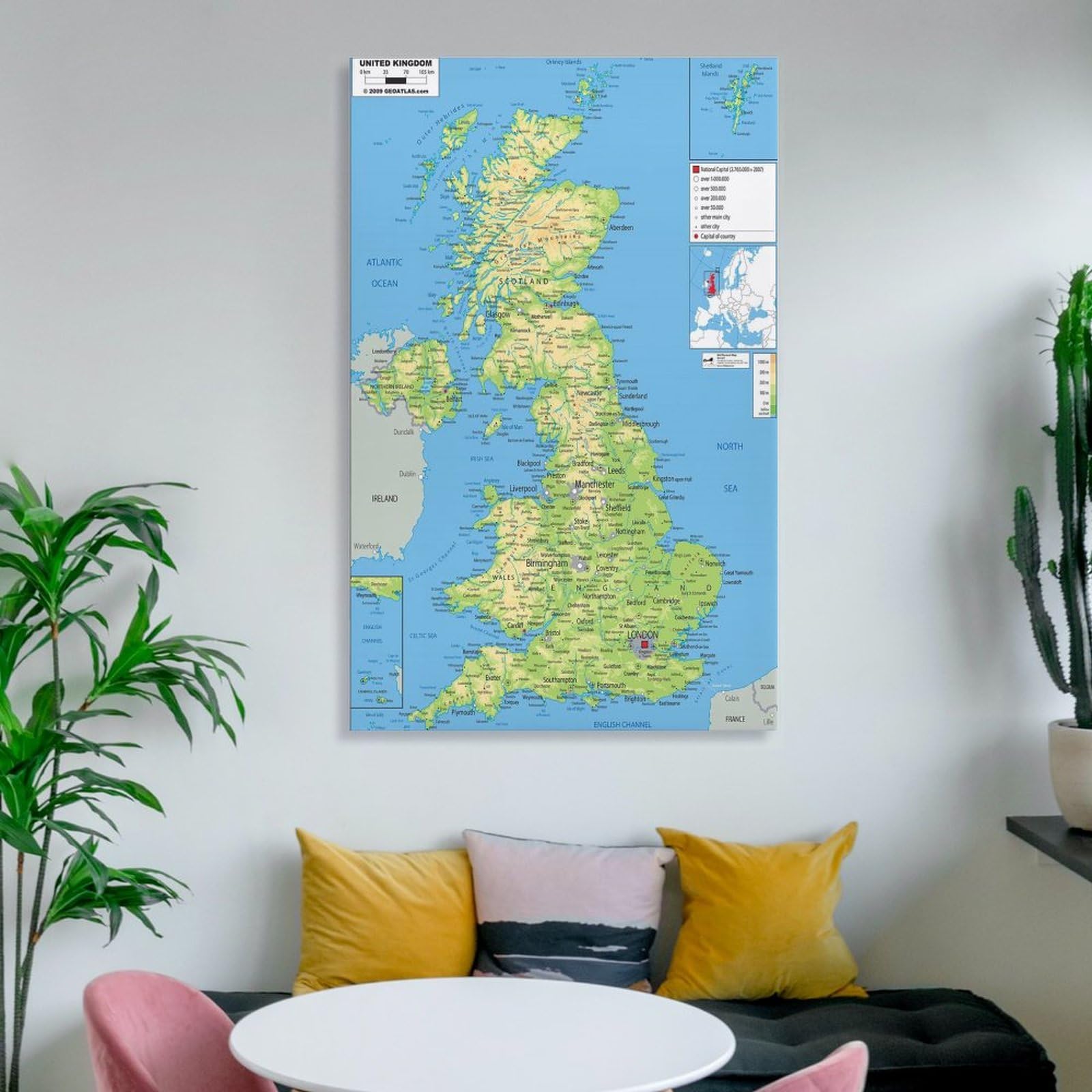 イギリスの地図　壁掛け Amazon.co.jp: イギリスの地図ポスター世界地図ポスター