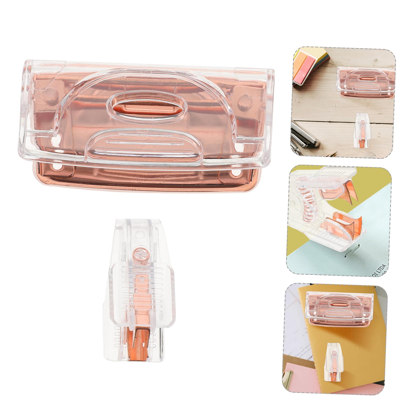 jojofuny 5 Set Hole Punch Nail Picker ufficio cucitrice fare leva buchi Cartoleria Punker tirapunti per ufficio Perforatore da 2 pollici perforatori buca Lega di alluminio