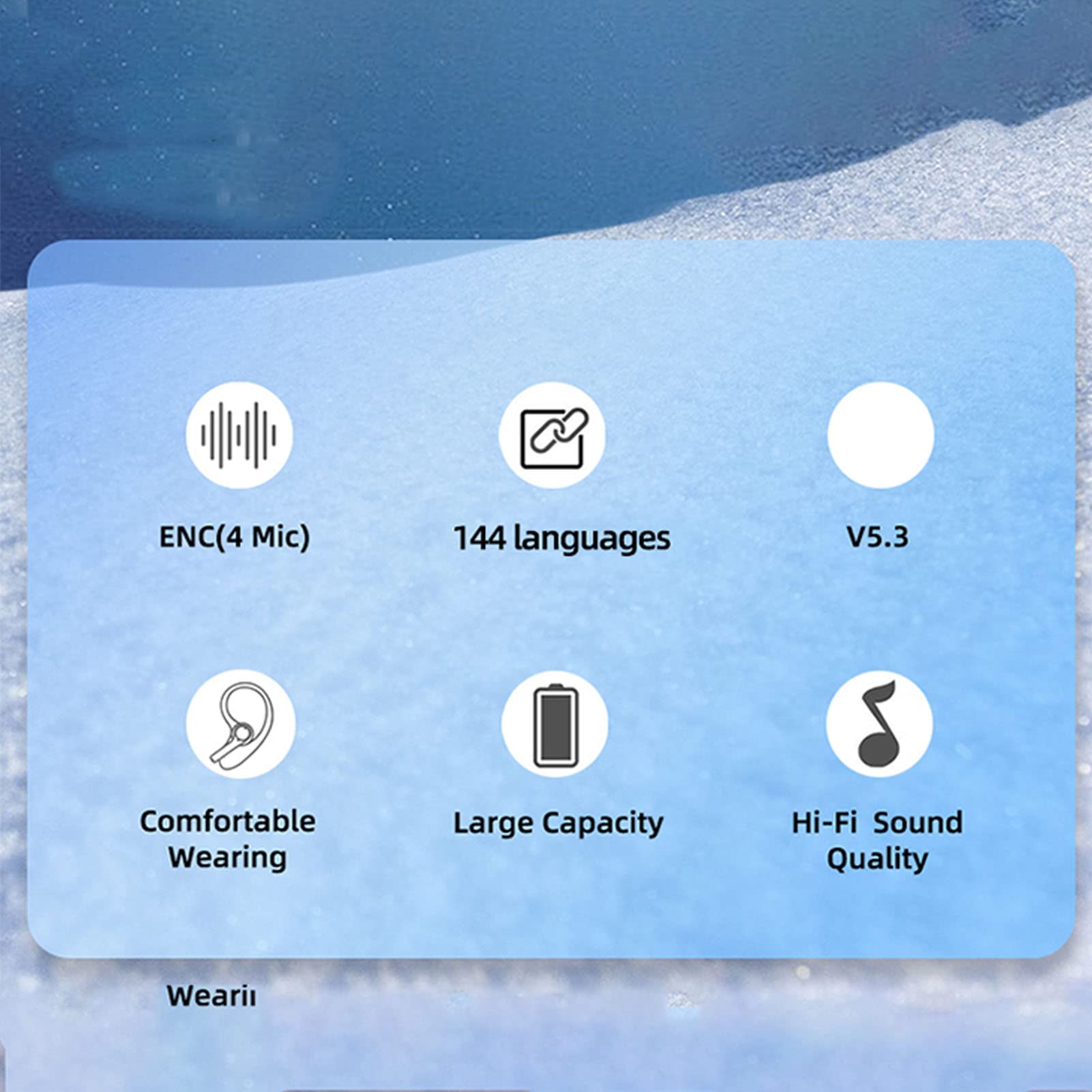 J207 Voice Translator Earbuds, BT5.3 Instant Voice Translation Device with Transparent Case, Language Translator Earbuds Supports 144 Languages