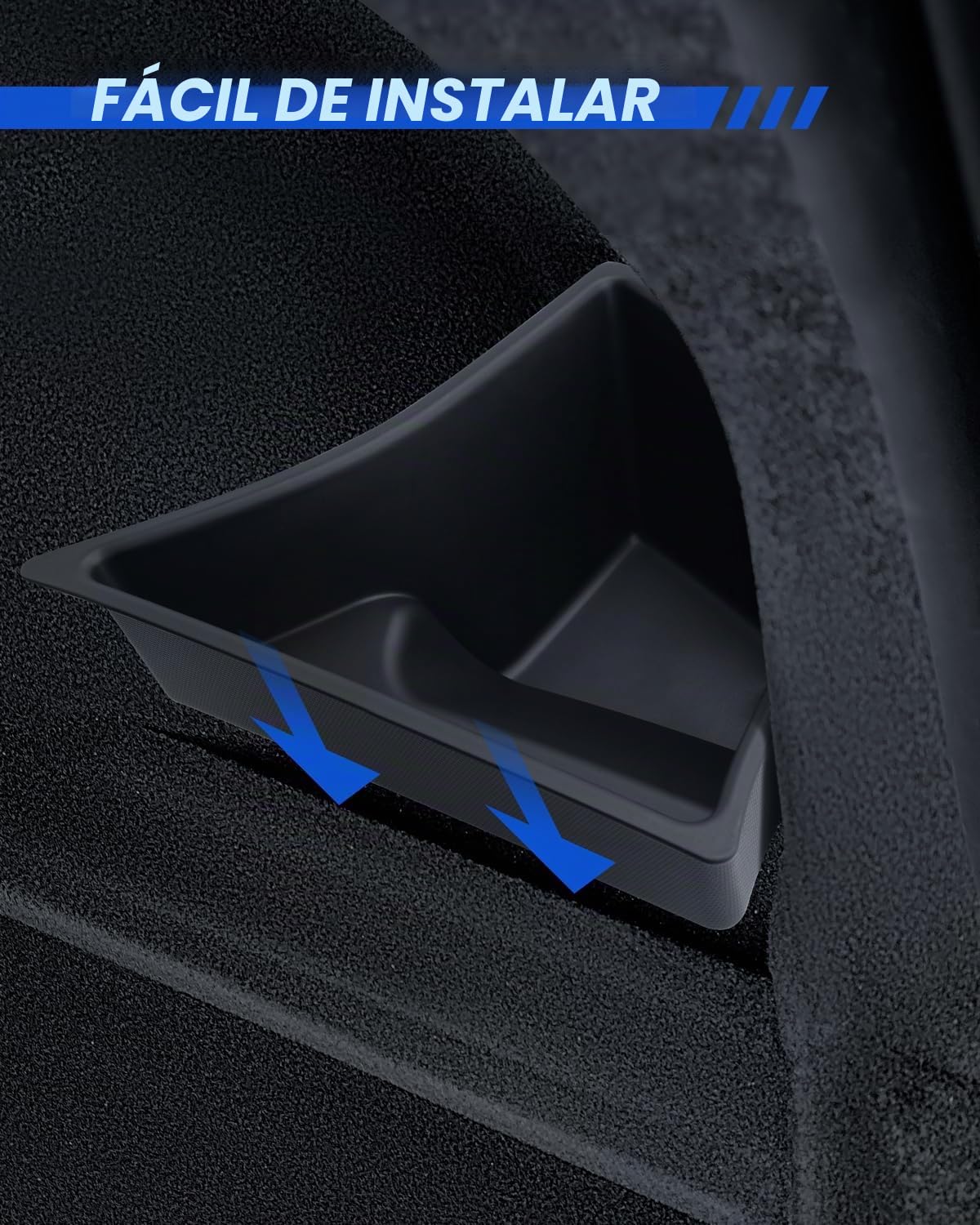 Organizador de Maletero 2 Unidades para Tesla Model 3 2024-2026 TPE Caja de Almacenamiento de Maletero con Cubierta flocada, Impermeable y Antideslizante, Tesla Model 3 Highland Accesorios