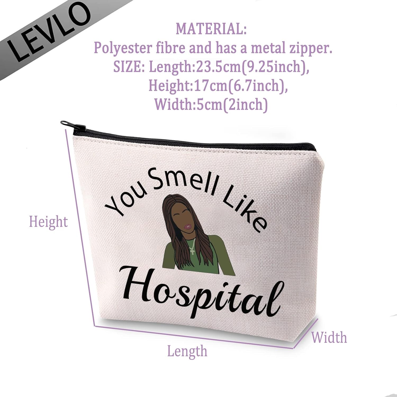 LEVLO Stars Fans Gifts You Smell Like Hospital Makeup Bags Housewives Gifts (You Smell Like Hospital) - Image 2