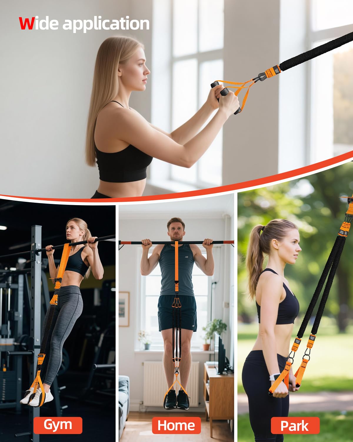 Abahub Set di Bande per Trazioni con Maniglie Bande per Pull-up per Trazioni, Allenamento a Casa e in Palestra, ideale per Principianti, Allenamento di Forza con Borsa per il Trasporto