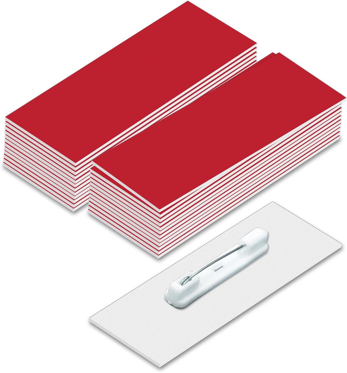 Name Badge Blanks with Pin - 25 Pack Brushed Silver 1" X 3"