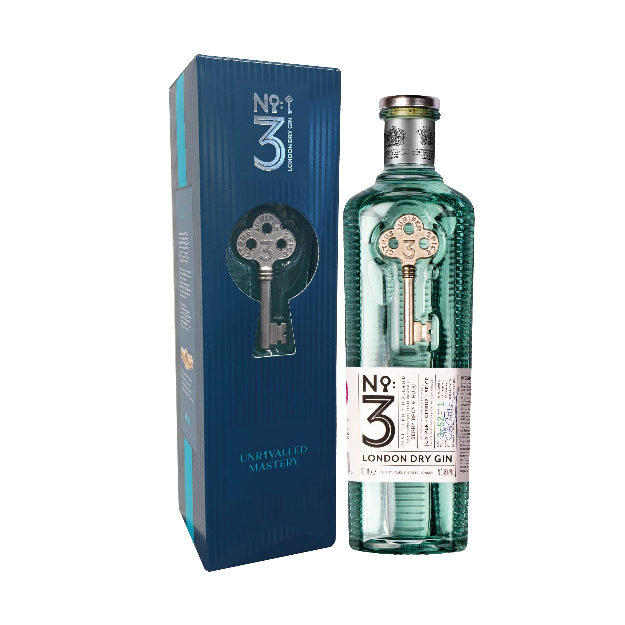 No.3 London Dry Gin Amazon Exclusive Box 70cl, Voted Best in The World 4 Times,Great Cocktails Including Martini,Cocktail Mixer for Negroni, Gin & Tonic, Tom Collins, 46% ABV