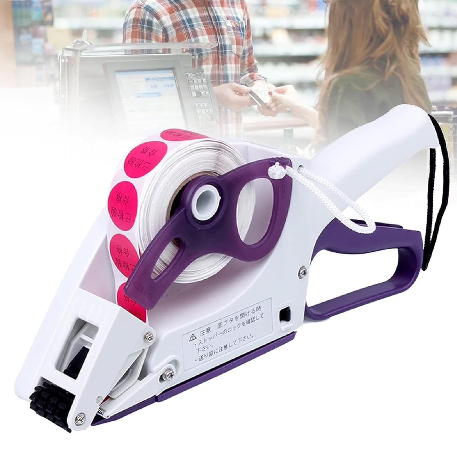 Handheld-Etikettenapplikator mit automatischer Dosierung für runde Flaschen, Schachteln und Früchte