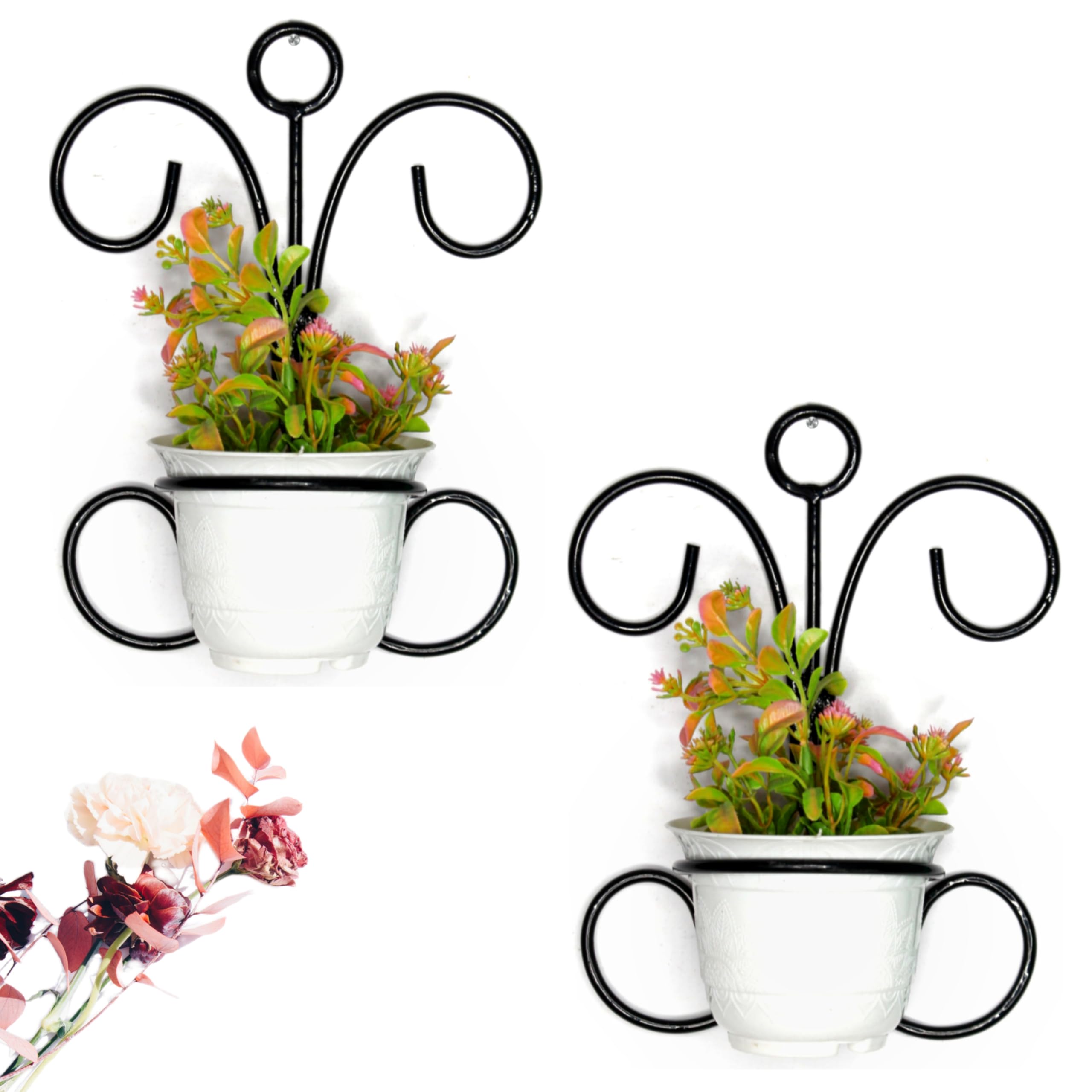 Luxurium Decor Wall Mounted Plant Stand Flower Pot Stand for Balcony Living Room Outdoor Indoor Plants (Set of 2, Black) (B0CNSXSNPG) Amazon Price History, Amazon Price Tracker