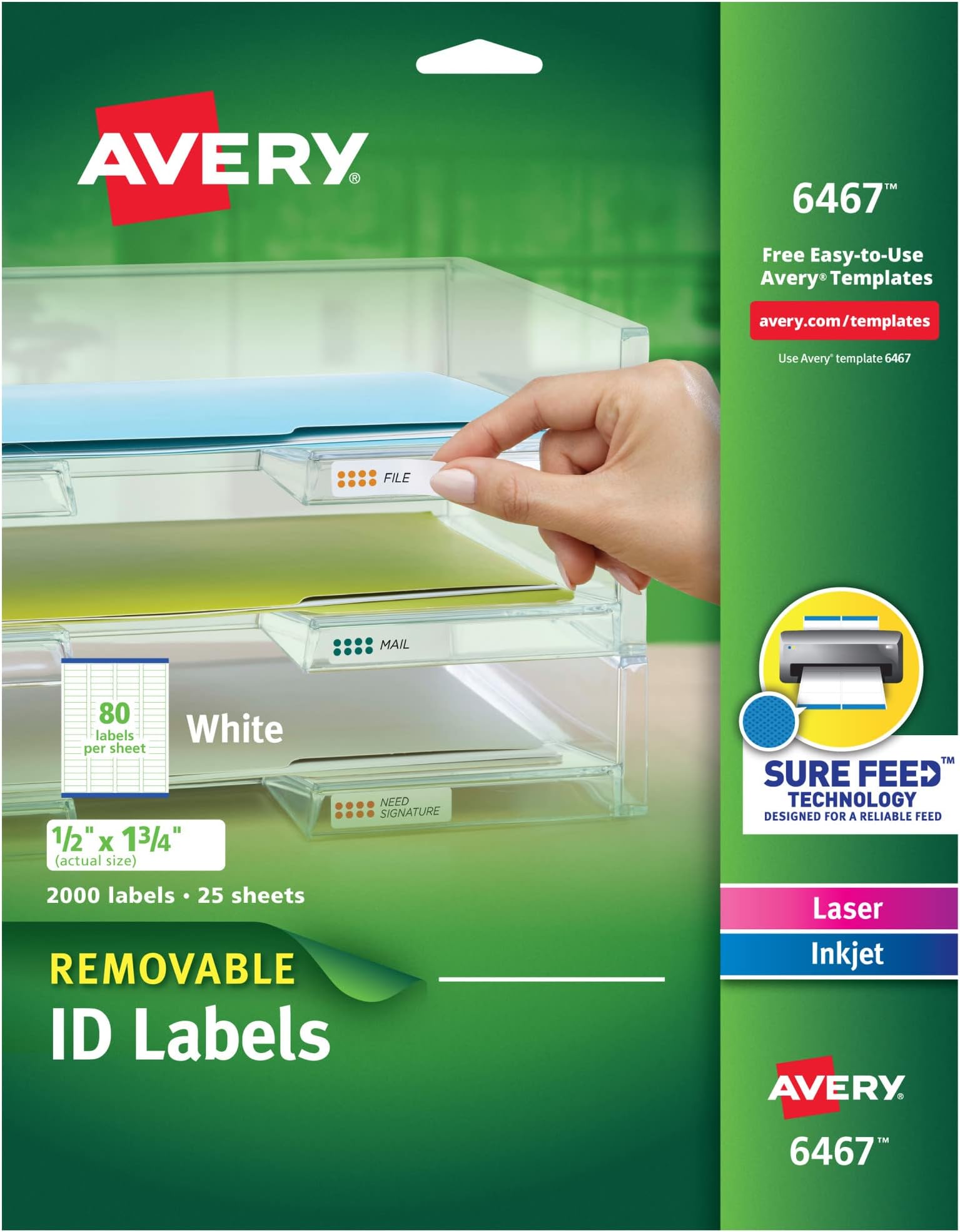 Avery Extra Large File Folder Labels, Removable Adhesive