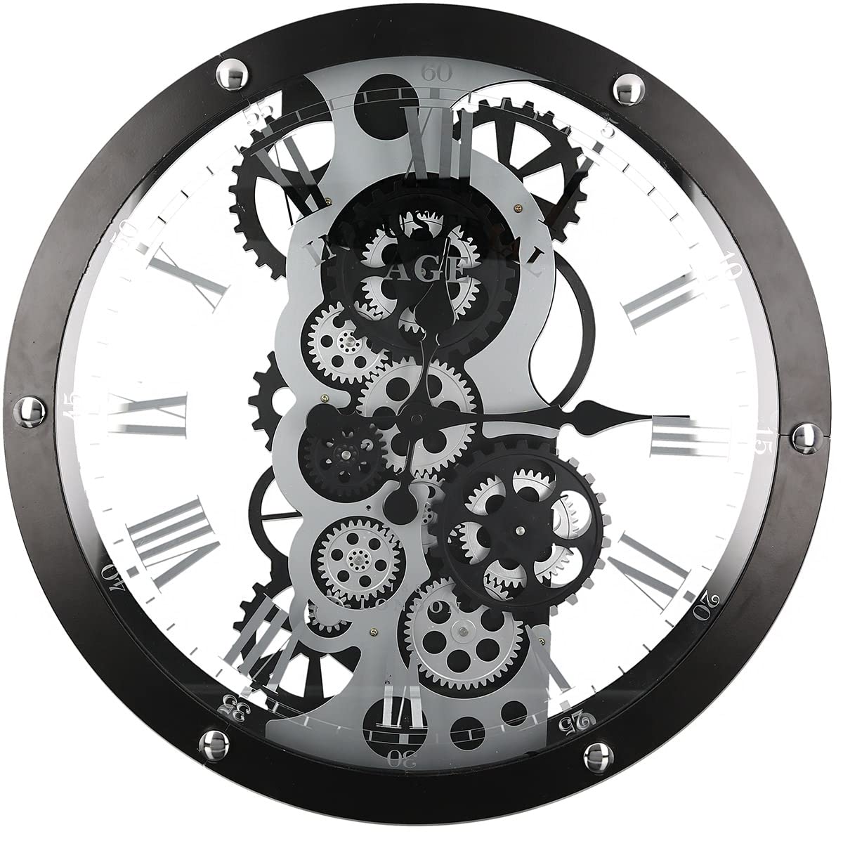 Horloge murale pour habiller un grand mur vide avec style industriel noir de 52cm