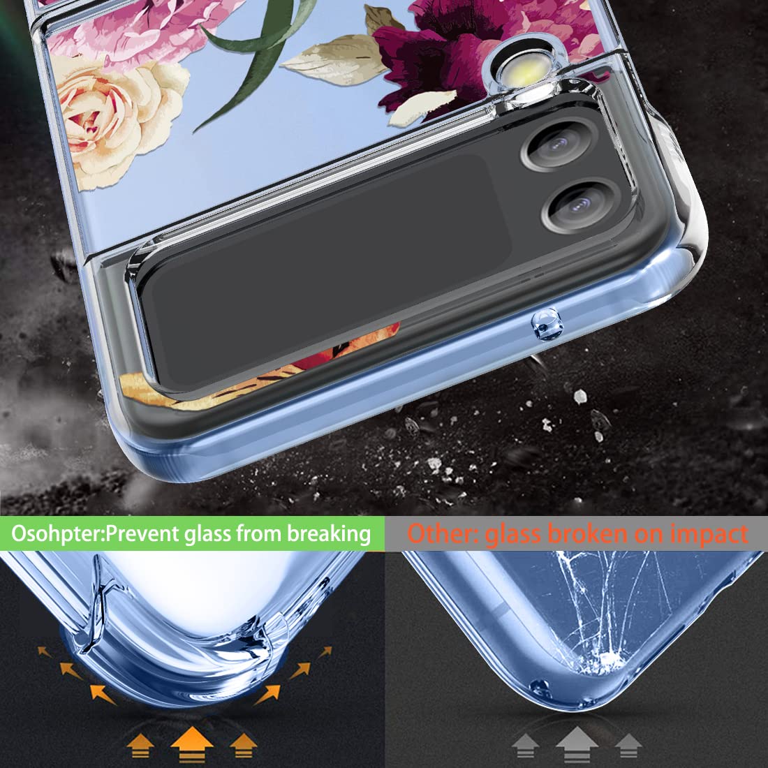 Amazon.co.jp: Osophter Galaxy Z Flip 4 ケース Samsung Z Flip 4