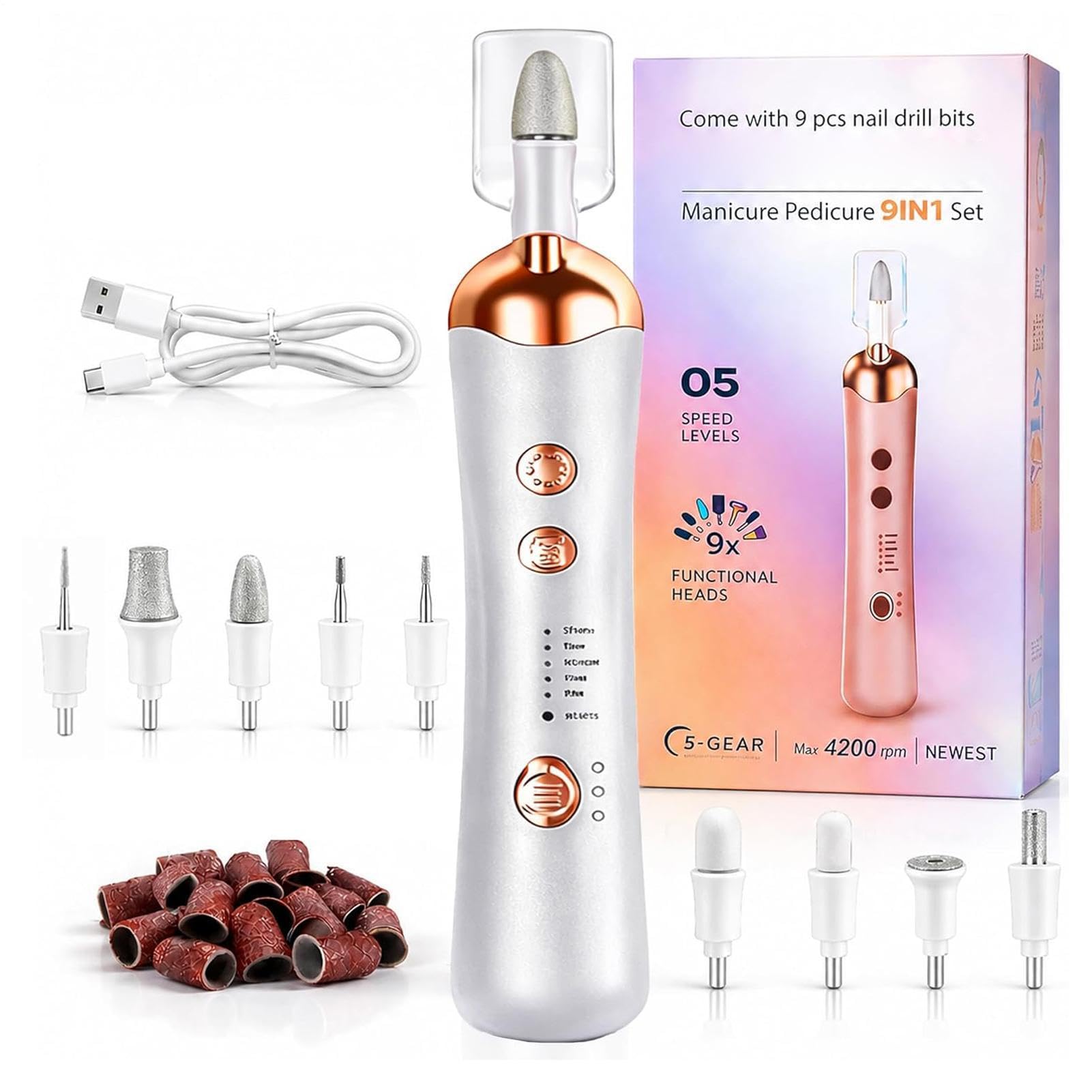 Ponceuse à ongles électrique sans fil portable facile