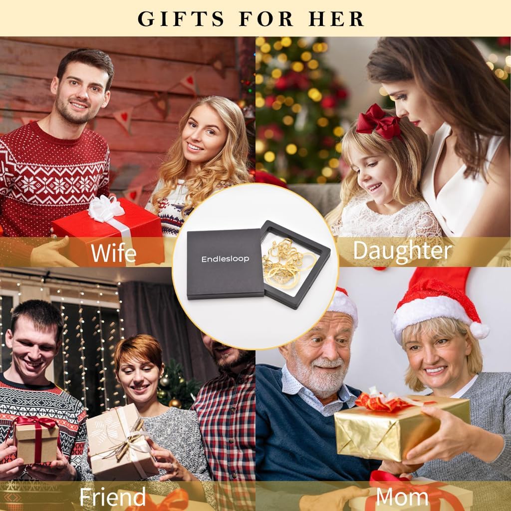 Women's Layered Necklace Set - Dainty Gold Necklace 14K Gold Plated Herringbone Paperclip Rope Thin Chain Cuban stacked Necklaces for Women Length 15-18 Inch - Image 7