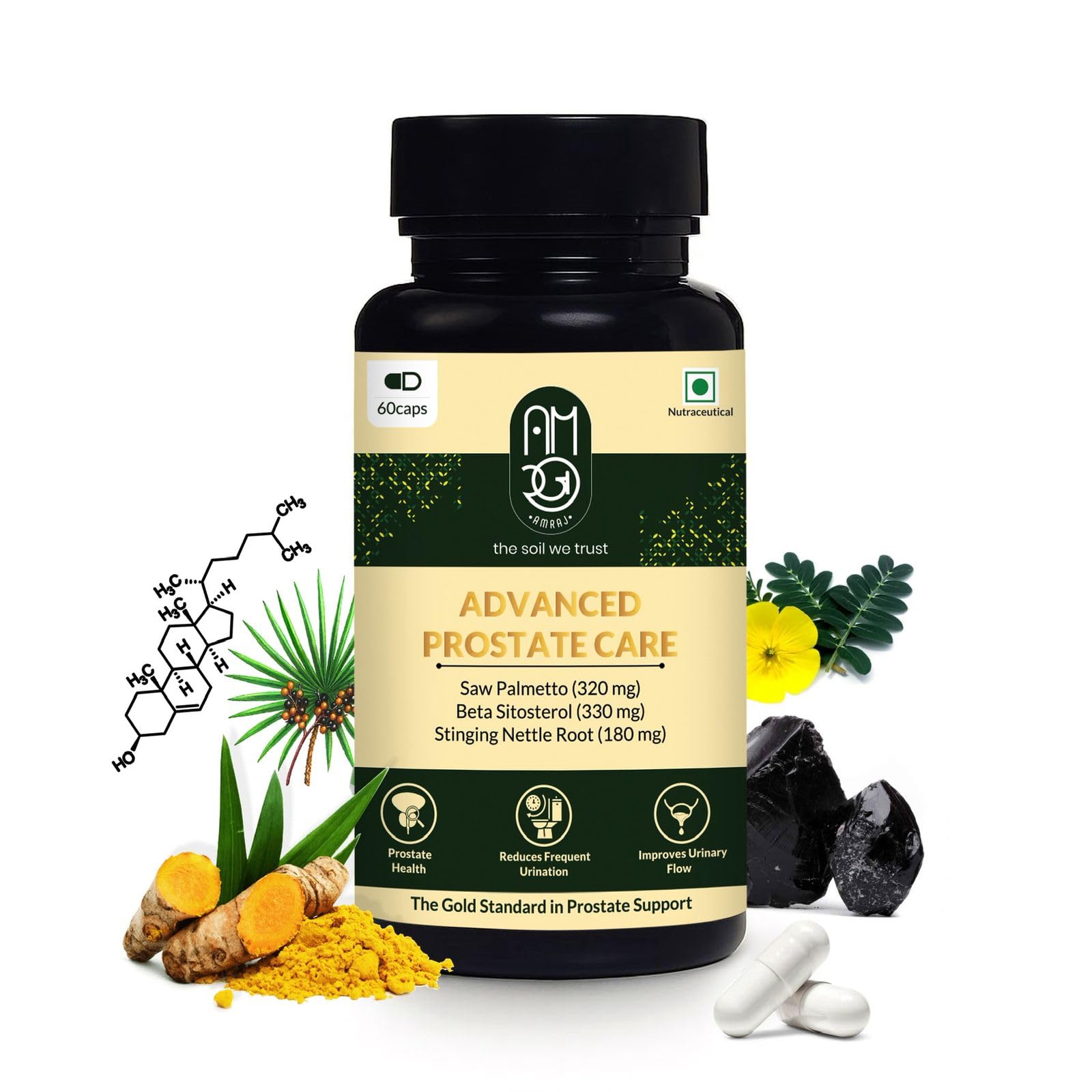 Advanced Prostate Care Natural Prostate Support Supplement with Saw Palmetto, Beta Sitosterol, Nettle Root, Gokshura, Chandraprabha Vati, Lycopene & Pumpkin Seed Extract – 60 Capsules