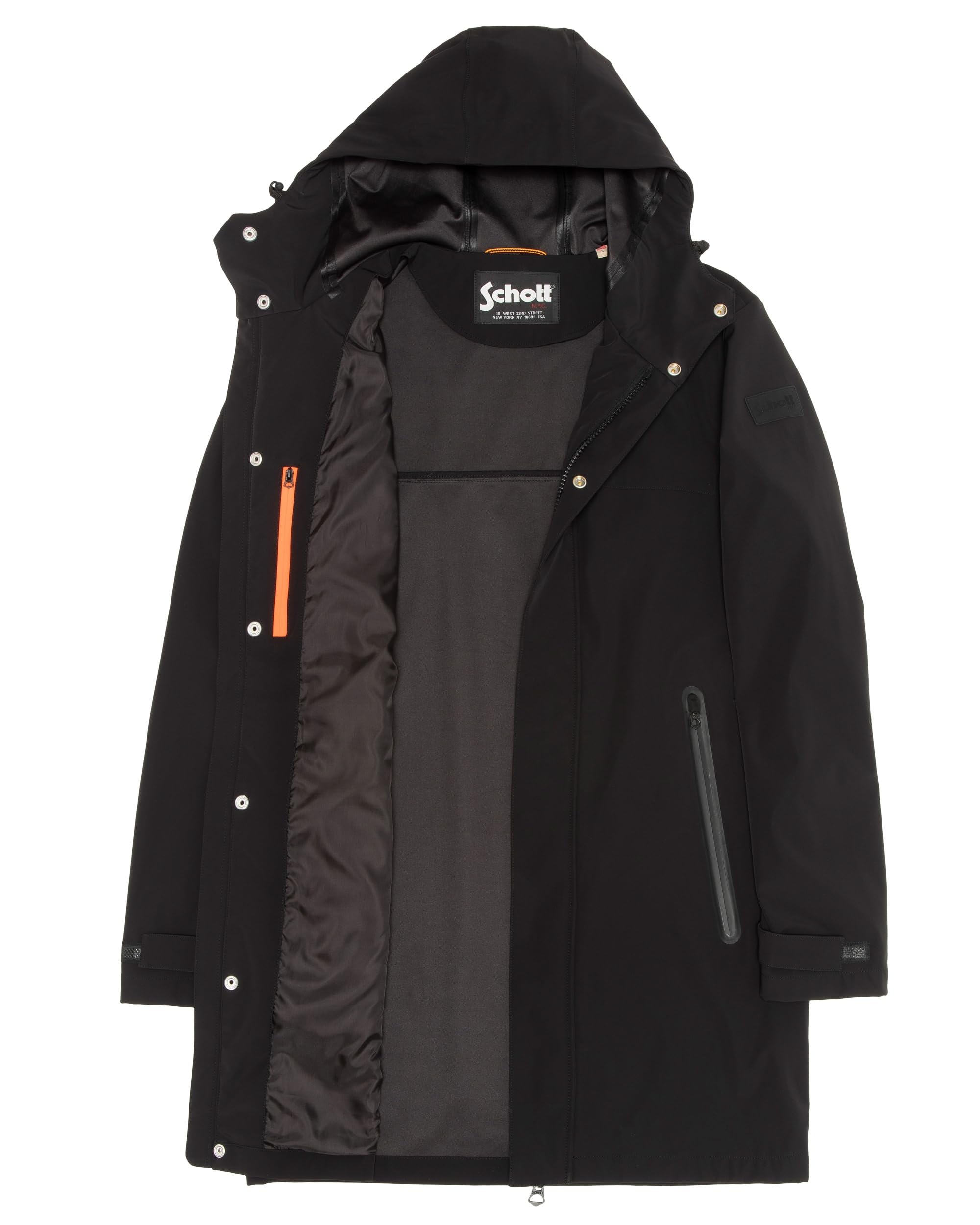 Schott NYC Parka Tech Schott Dwight Długi kaptur czarny, czarny, L