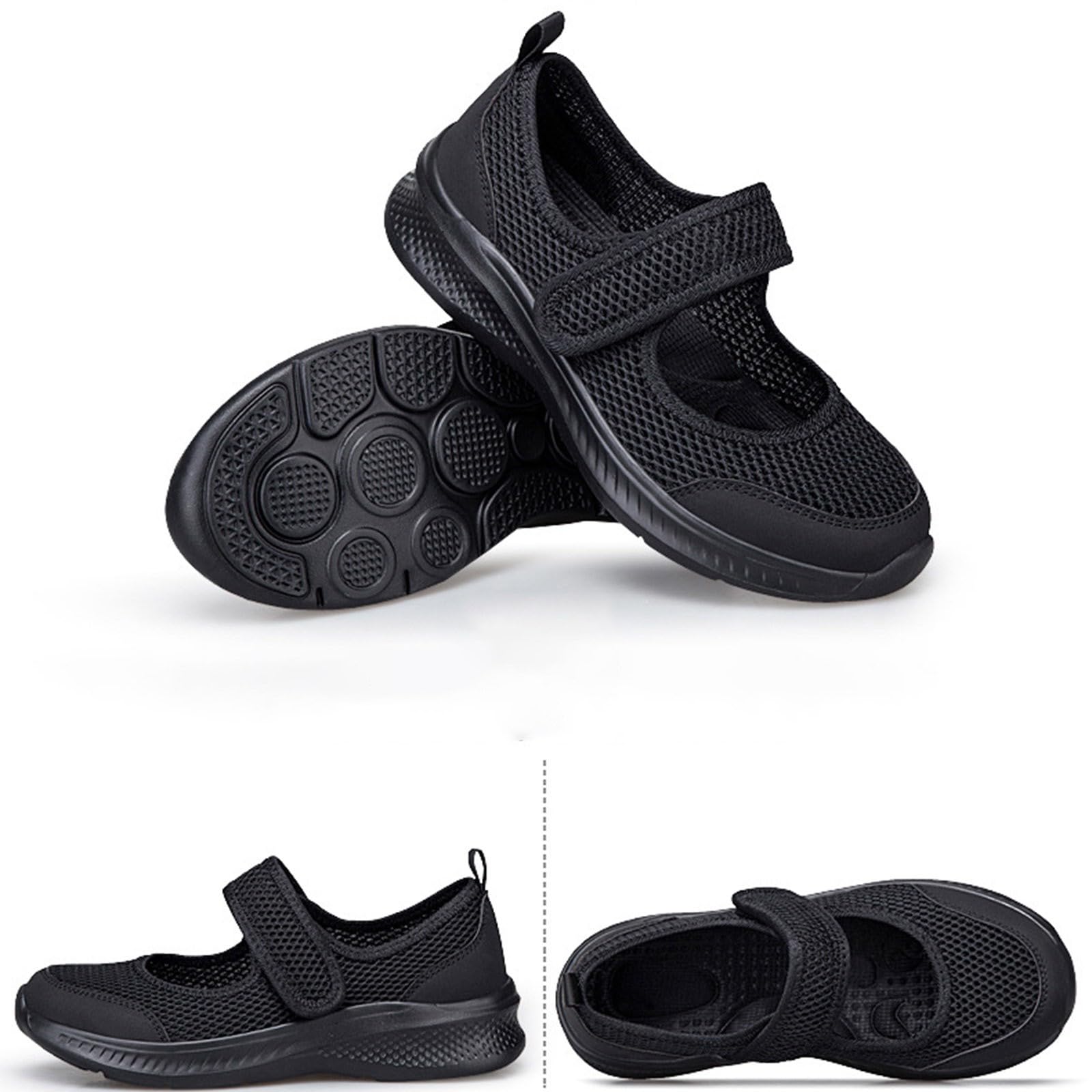 Walkingschuhe Damen Sommer Slip On Sneakers Leicht Atmungsaktive Mary Janes