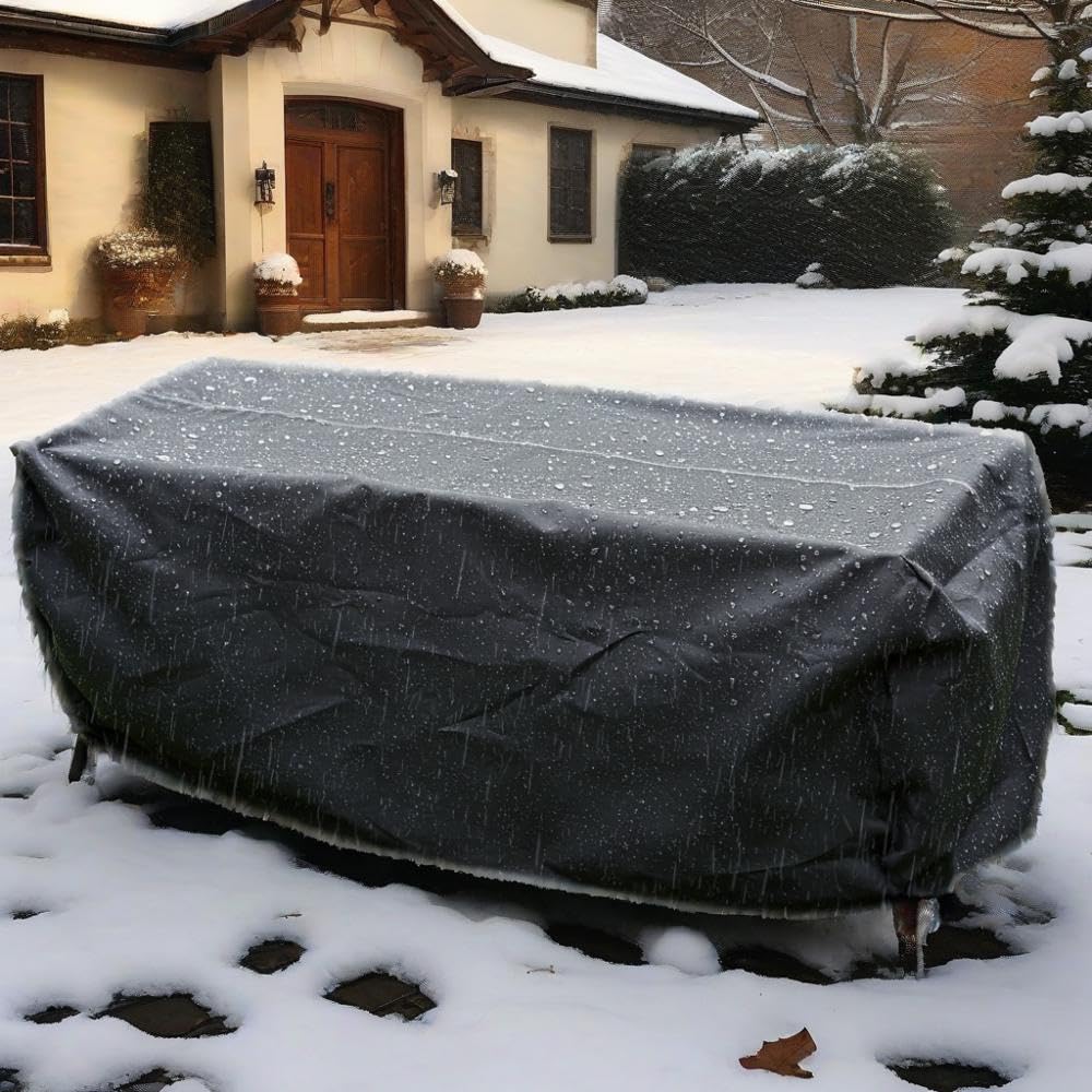 Housse table de jardin rectangulaire pour protéger votre terrasse de la pluie et de l'hiver