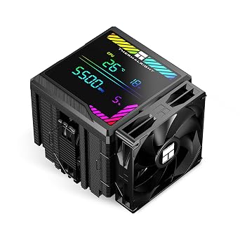TR-Peerless Assassin 140 Digital Black CPU Cooler, Double PWM Fans with 1850RPM Speed, Support Intel lga1700/1851/115X/2011/1200,AMDAM4/AM5, Computer CPU Cooling,Digital Screen Top Cover
