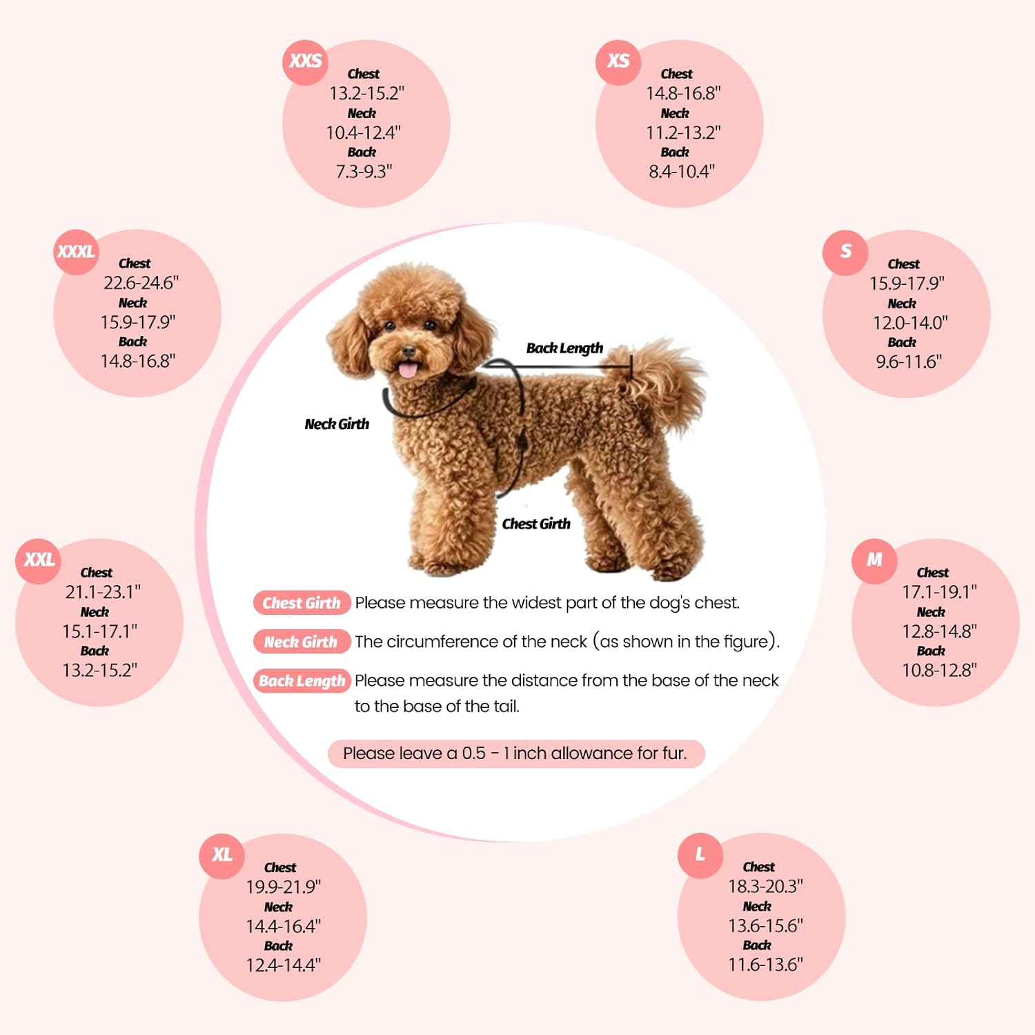 White Duck Down Dog Coat - 4-Leg Coverage, Waterproof Windproof Warm Winter Snowsuit, Cotton Anti-Static Lining, Built-in Harness Hole for Small/Medium Dogs,Size 18(XXXL) Pink