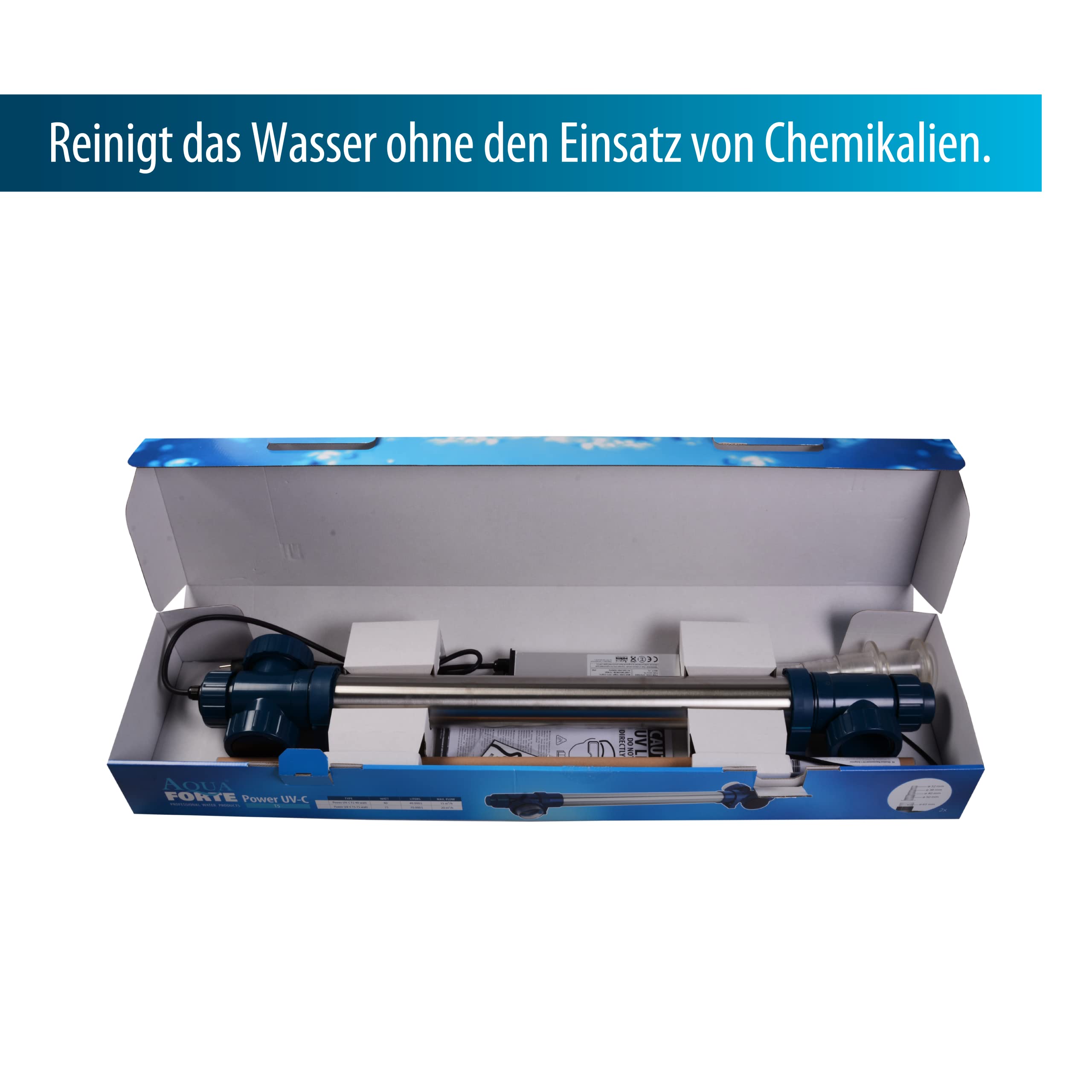 AquaForte Power UV-C T5 40 W Durchfluss 15m³/h Teichgröße 35m³