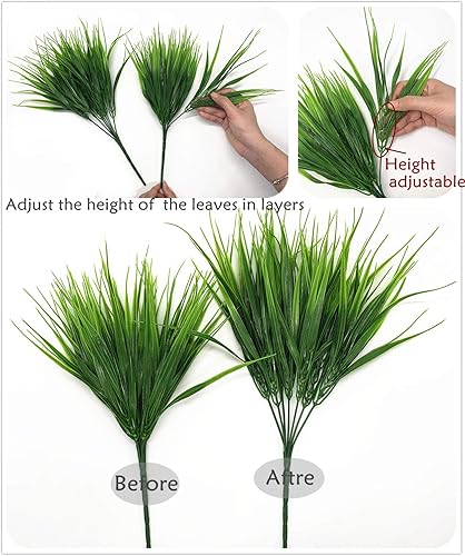 Vista 112 de Cattree - Arbustos artificiales, hierba de plástico, plantas artificiales para boda, interior, exterior, hogar, jardín, terraza, cocina, oficina
