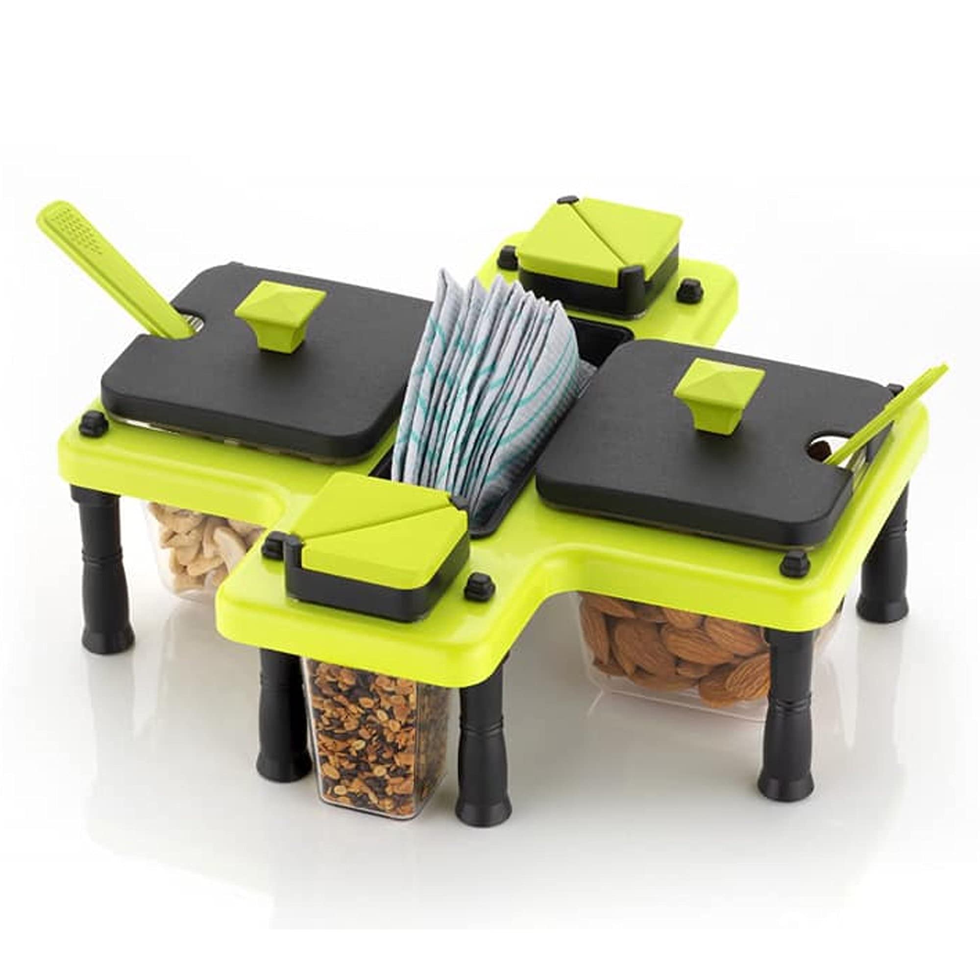 DeoDapKitchen Storage 5 in 1 Masala Rack, Spice and Pickle Set (Multicolor)