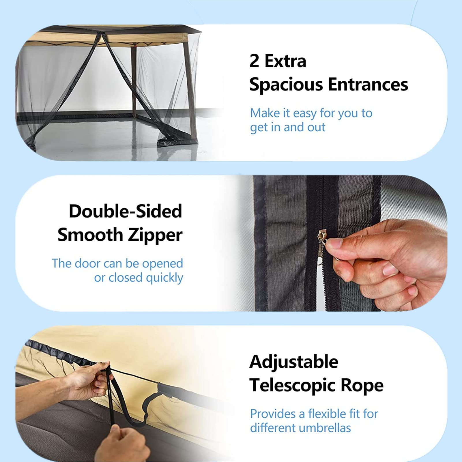 Gazebo Da Esterno, A Doppio Tetto, 4 Lati Laterali A Rete, Zanzariera Chiudibile E Rimovibile, Impermeabile E Anti-UV, Ideale Per Cortile, Patio E Giardino, Marrone (300 * 230CM,A)