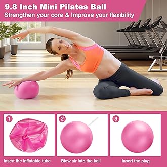 Dilobio Pilates Kit, Home Pilates Workout Kit for Women, Pilates Equipment Ring and Ball Set, 13" Magic Circle with 5 Resistance Bands, Hip Thrust Belt & Accessories, Toning Fitness Starter Set