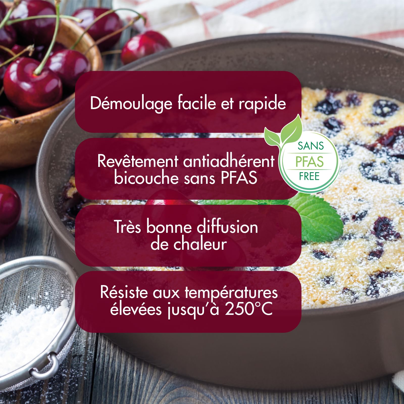 Moule Rond Anti-Adhérent Gobel - Revêtement Bi-Couche Professionnel - Sans PFOA