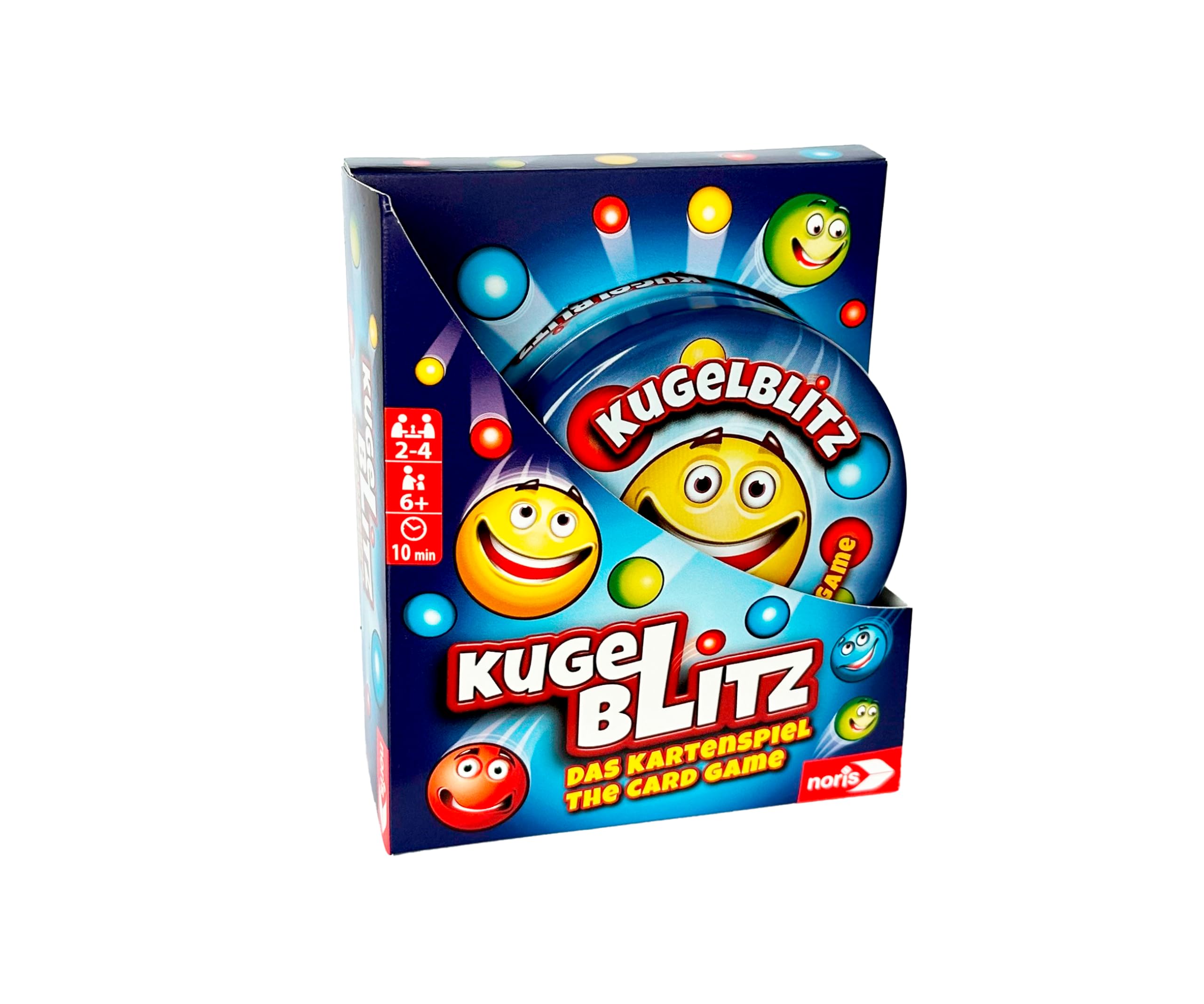 noris 606062774 - Kugelblitz - Das Kartenspiel (Spiel ab 6 Jahre) - rasanter Rätselspaß für Kinder und die ganze Familie, 2-4 Spieler, ca. 10 Min. Spieldauer pro Runde