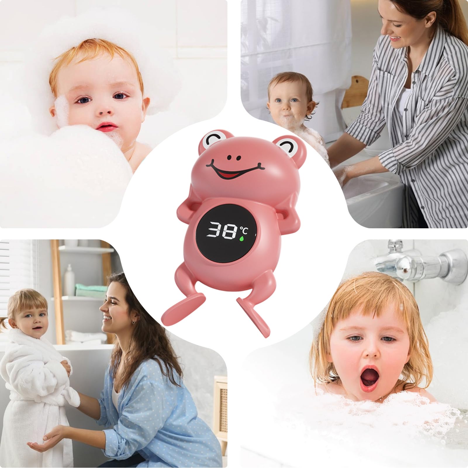 Termómetro de agua para bebé,Termómetro de baño de bebé lindo de dibujos animados impermeable Termómetro de bañera,Termómetro de Bañera, Termómetro de Ducha Tipo-C Para, Niños, Hogar