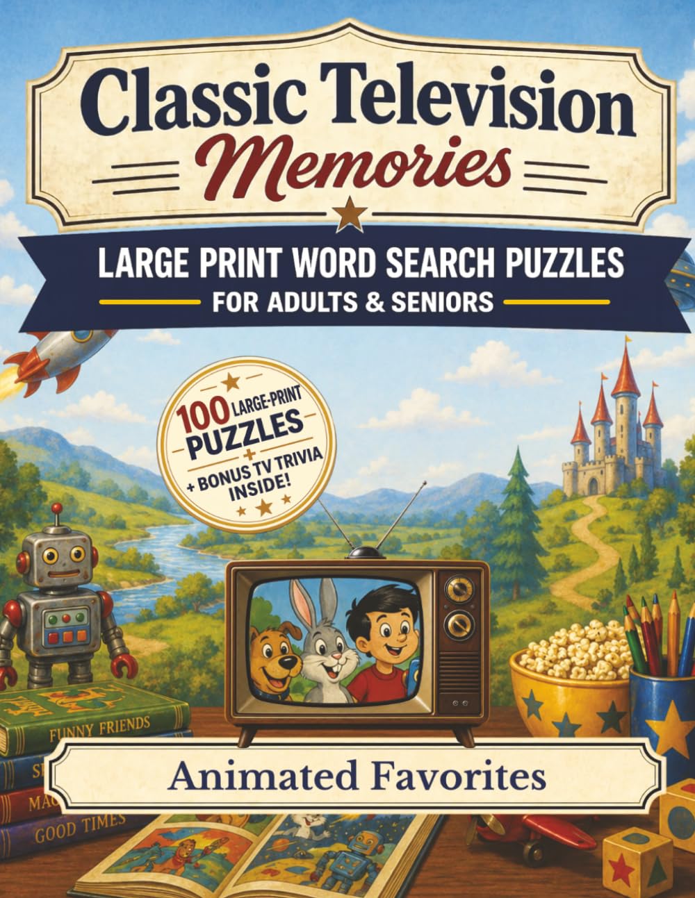 Classic Television Memories: Animated Favorites: Large Print Word Search Puzzles for Adults & Seniors — 100 Nostalgic Puzzles Celebrating Classic Cartoons, with Bonus Classic TV Trivia