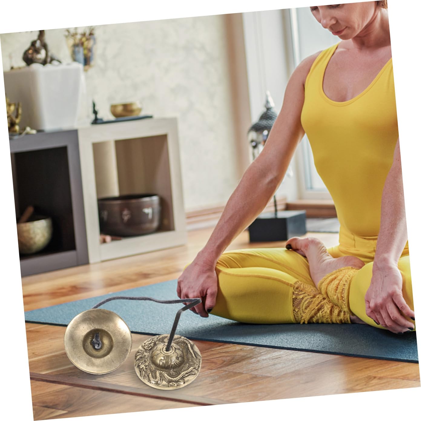 Abaodam 2pièces à Main Pour Et Yoga Cloche Tibétaine Tingsha Apaisant Pour Rituels Spirituels Et