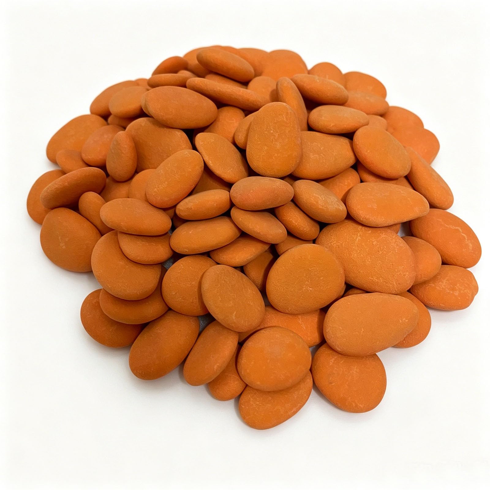 1lb Flat Pebbles for Painting,Rocks 1-3cm Orange Stones for Crafts Arts