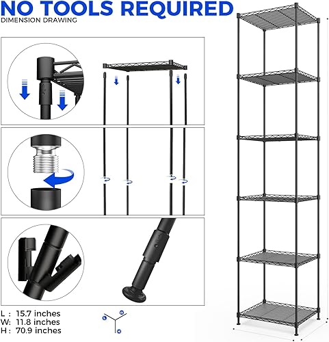 Vista 2 de Barrina CX83 - Soporte para plantas con luces de crecimiento, estante para plantas de 6 niveles con panel de luz de crecimiento ultrafino de Negro