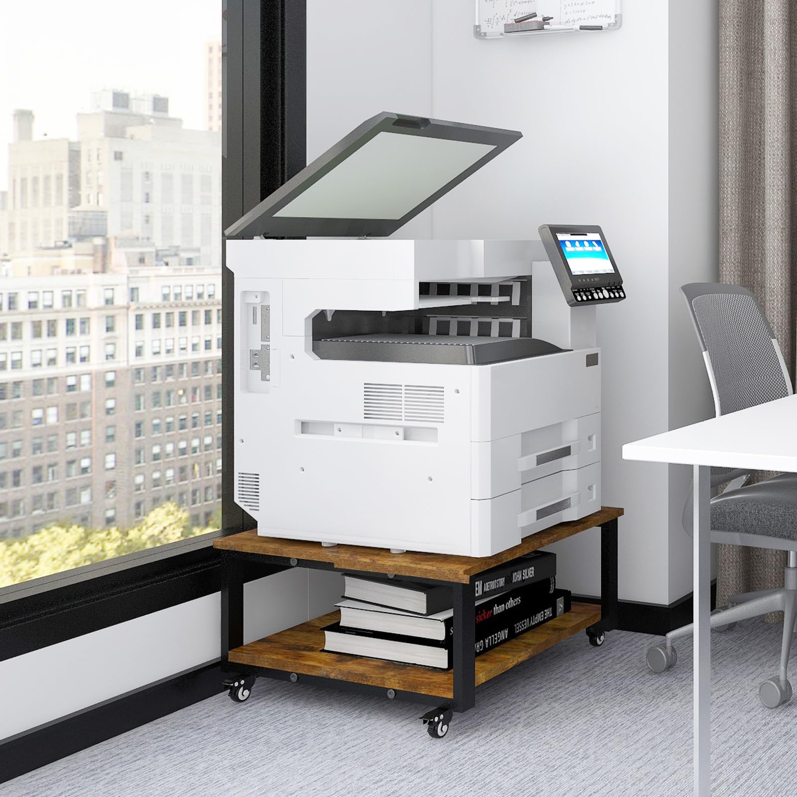 Natwind 2 Tier Laser Printer Stand, 24''x24'' Large Printer Table, Retro