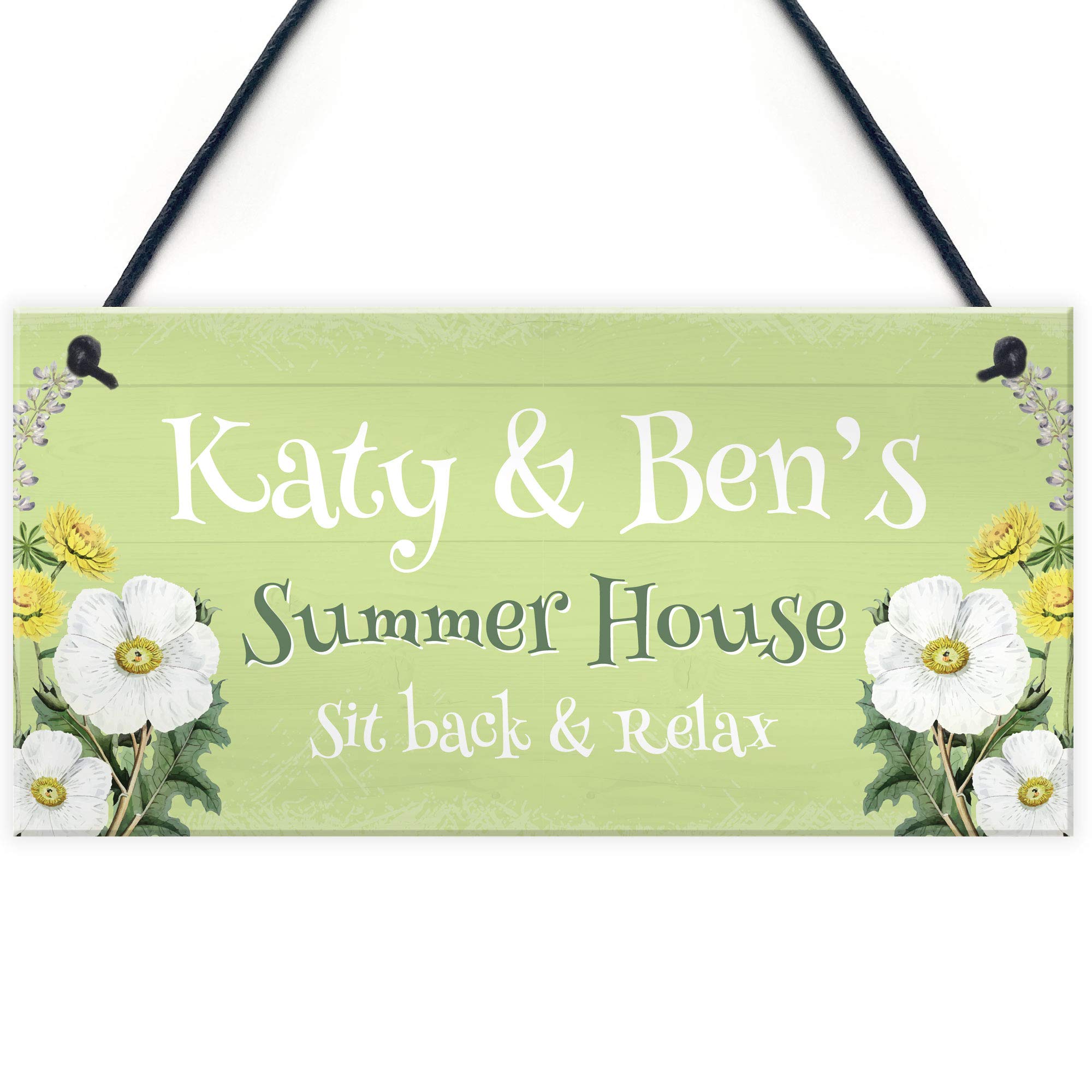 Red Ocean Personalised Summer House Sign Garden Sign Garden Shed Hanging Plaque Gift