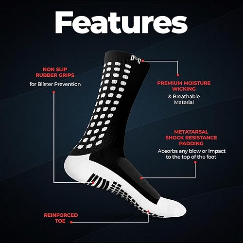 Miniatura 2 de MediCaptain Lite - Calcetín de agarre atlético protector con acolchado metatarsiano, protección contra golpes, almohadillas de agarre