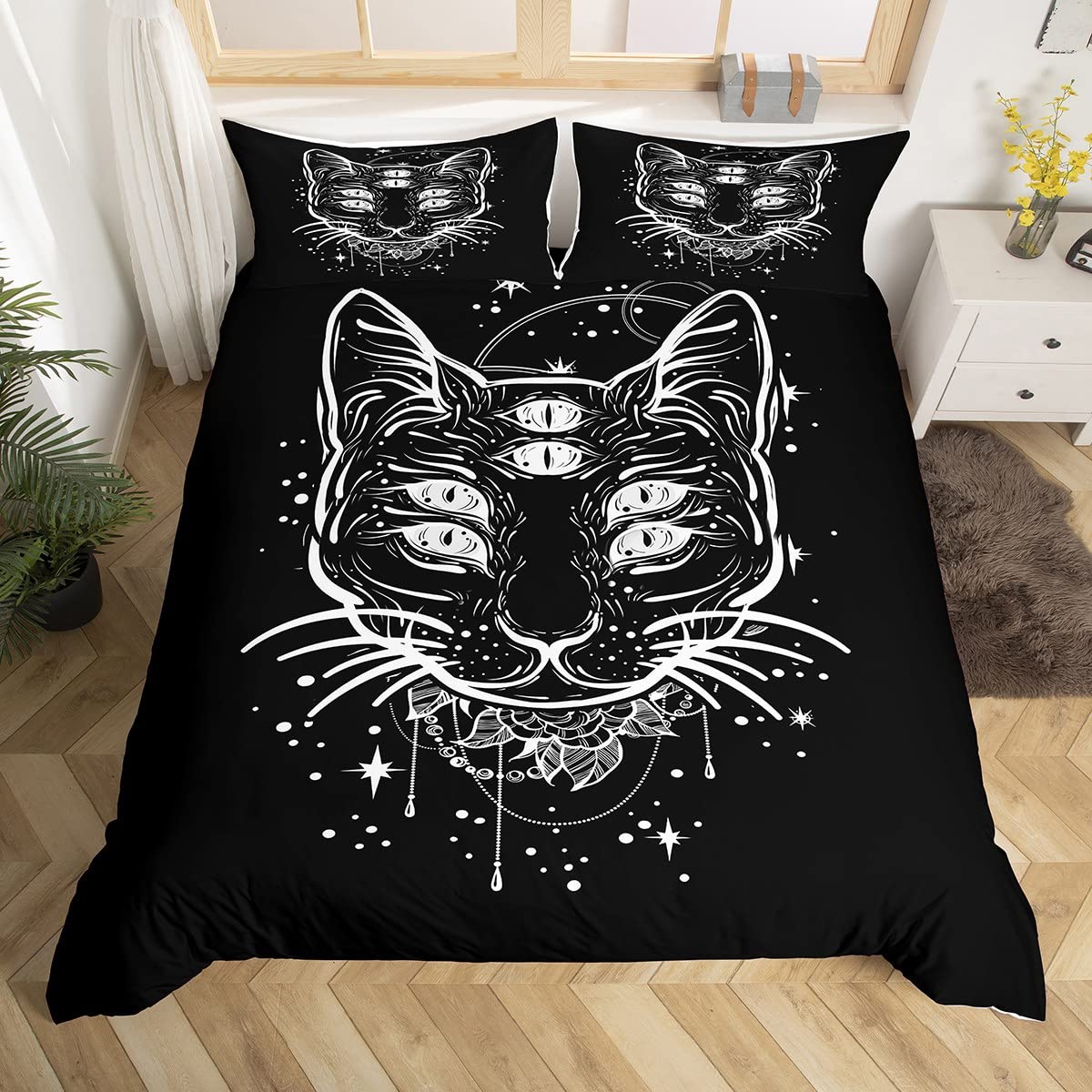 Housse de couette chat égyptien pour un sommeil apaisant et réparateur