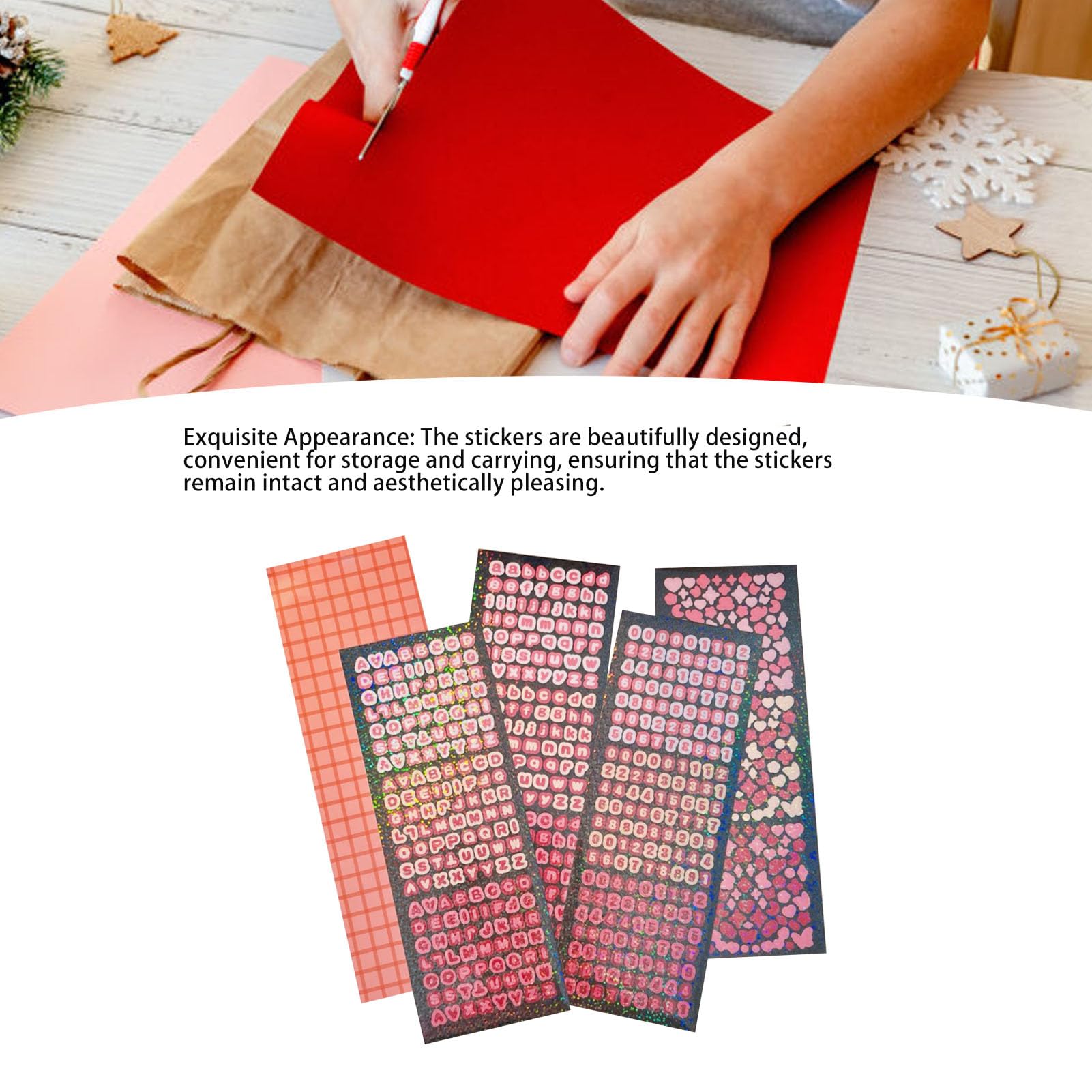 Xolsurg Kpop Photocard Sticker Cute Exquisite Adhesive Card Making Decorations 4 Sheets Journaling