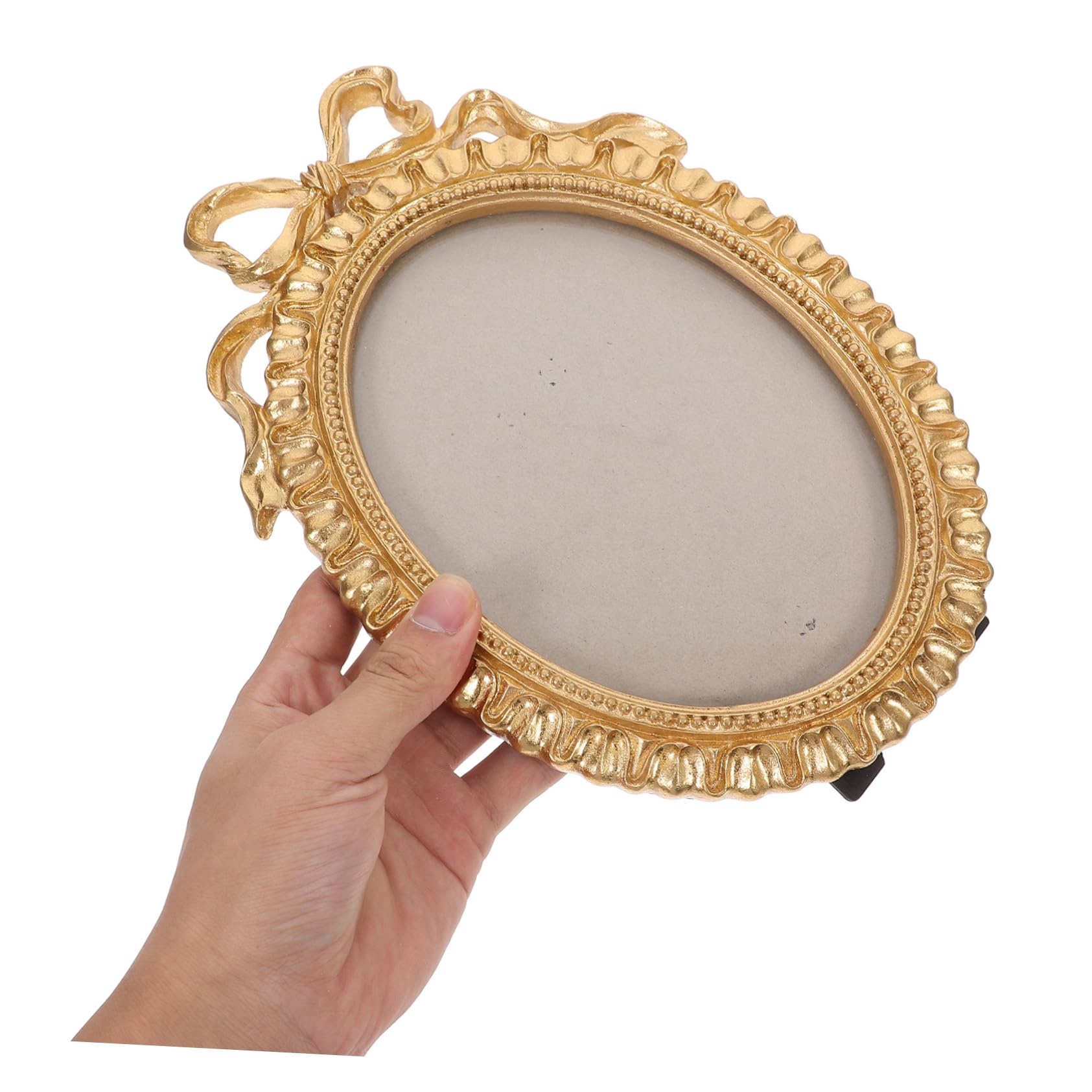 Goldener Elegant Kunstharz mit Bilderrahmen aus Ovaler Schleife Romantisch für Wand und Tischdeko für Zuhause und Hochzeiten