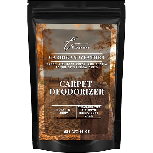 Luxury Carpet Deodorizer | Pet & Kid Safe Odor Neutralizer | Natural Carpet & Upholstery Freshener | 16 oz | Cardigan Weather