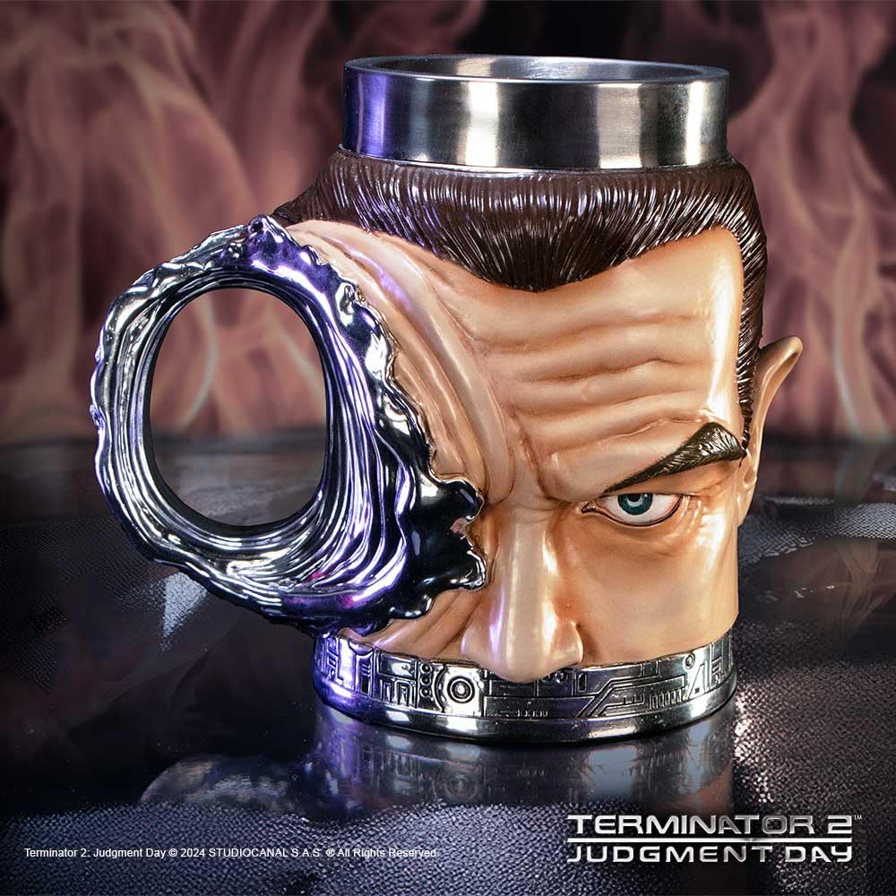 Nemesis Now Terminator T-1000 Bierkrug, Sci-Fi-Film-Trinkgeschirr, Sammlerstück, Terminator 2 Erinnerungsstücke und Geschenke