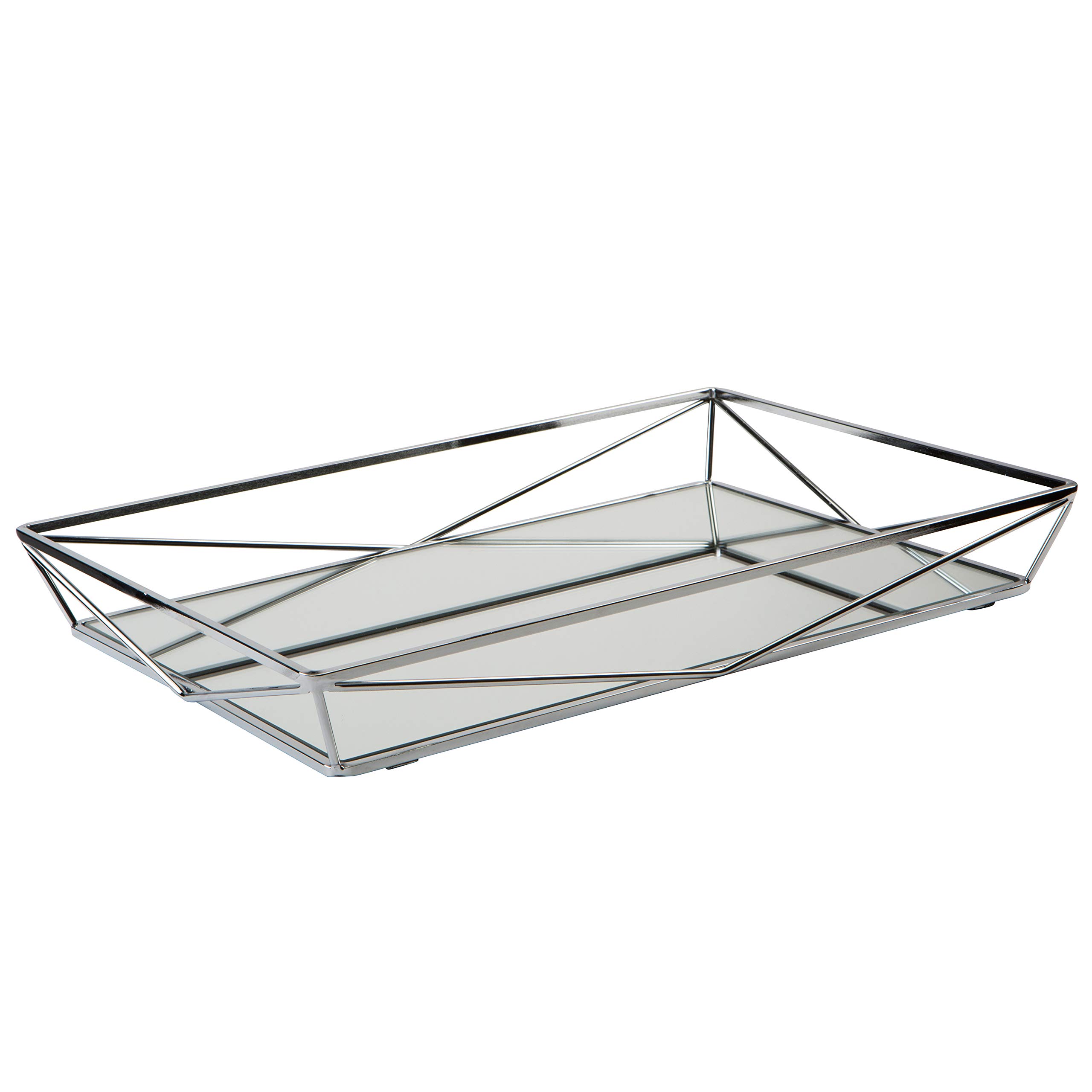 Home Details Large Geometric Mirrored Vanity Tray | Dimensions: 15.75