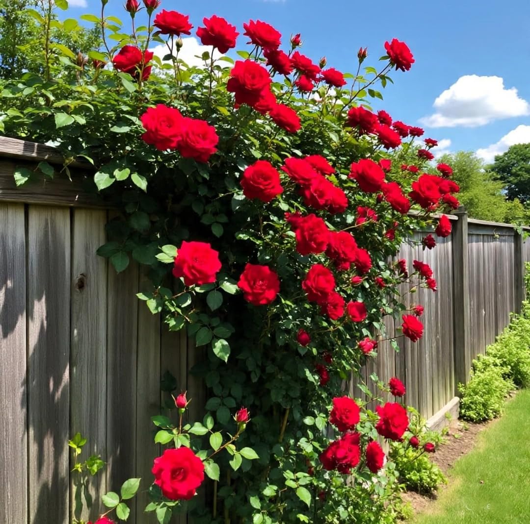 Live Red Rose Plant I Rare Scented Climbing Rose Flower Plant I With Growbag (Pack of 1)