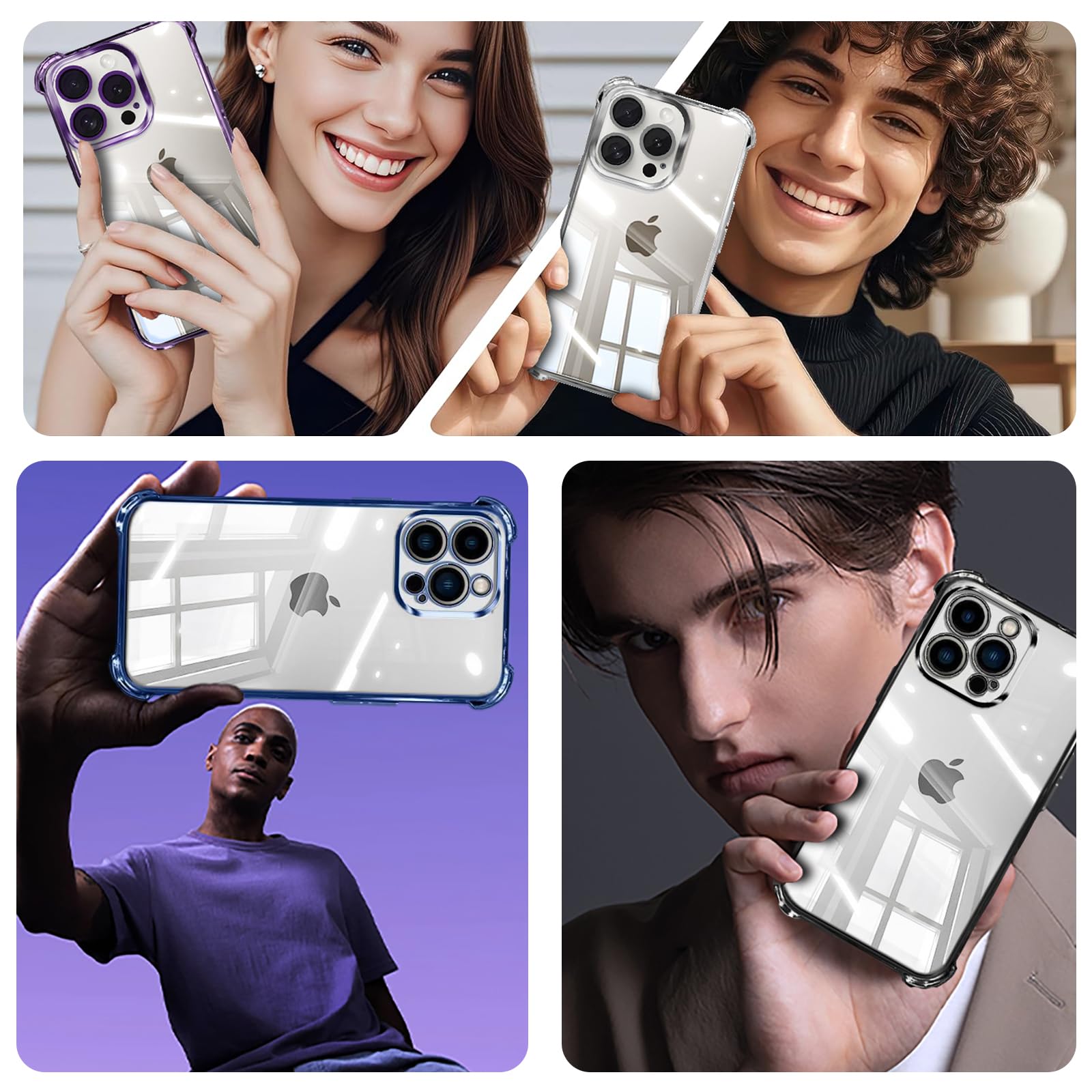 DESSEN Cover per Honor 400 5G con Protezione Obiettivo Fotocamera & Angoli Rinforzati Airbag Antiurto Custodia Silicone Trasparente Morbida TPU Anti- ingiallimento, Blu