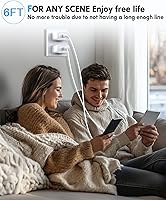 Vista 7 de Cargador de iPhone de carga rápida, paquete de 2 bloques de cargador de pared USB C de 20 W con 2 cables tipo C a Lightning certificados MFi de 6