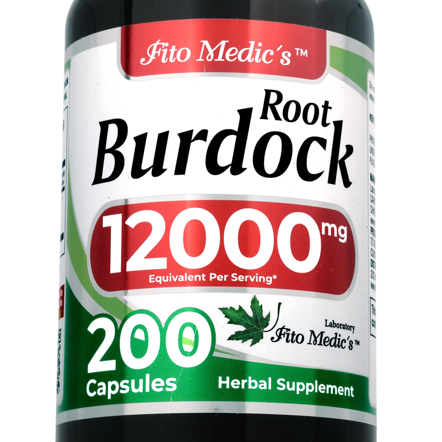 FITO MEDIC'S Lab | Burdock Root | Burdock Root Organic|200 Capsules |12000 mg | Burdock | Ultra high Absorption.