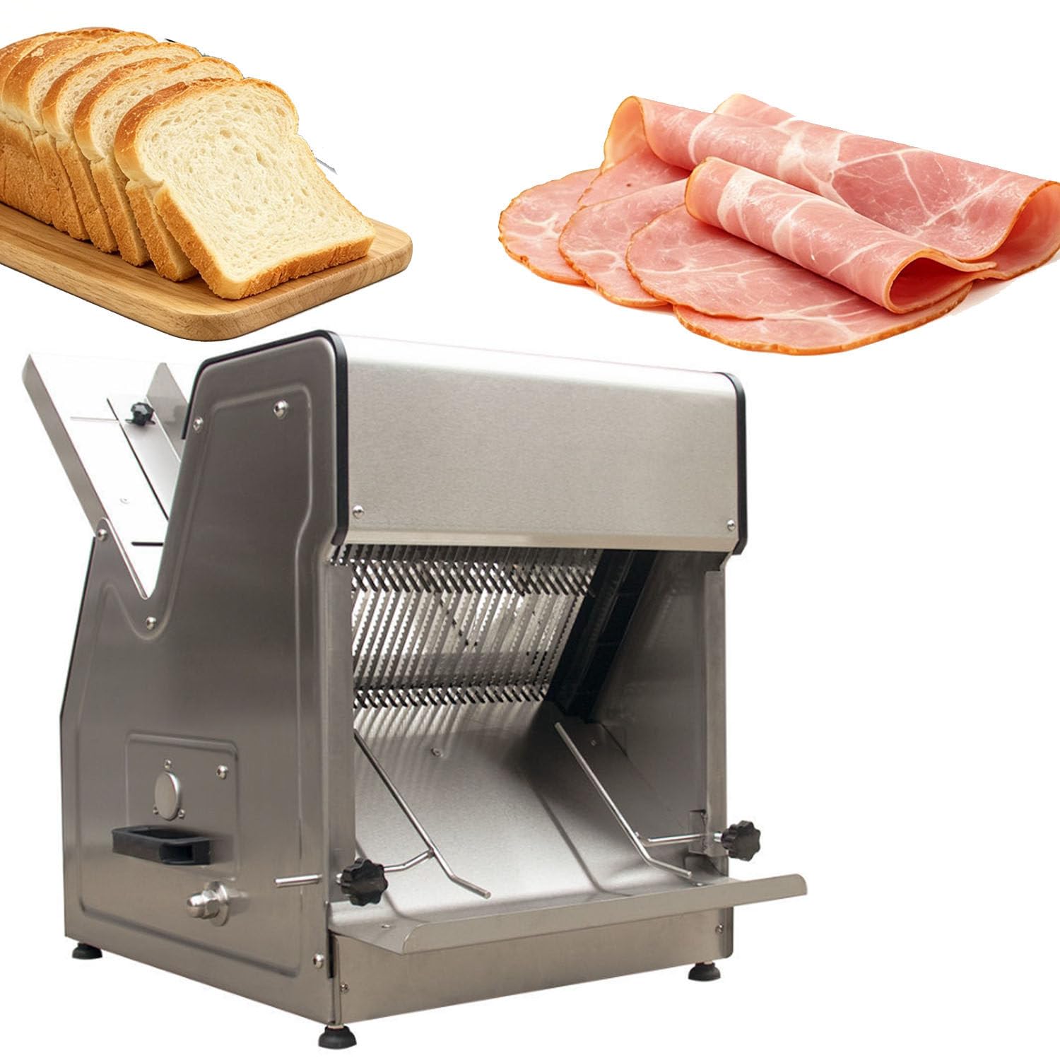 CelyToe Stainless Steel Toast Slicer, Commercial Bread Slicer, Electric Loaf Cutter, 12mm Thickness, 370W 1680RPM Ideal for Bakeries Restaurants Supermarkets 220V