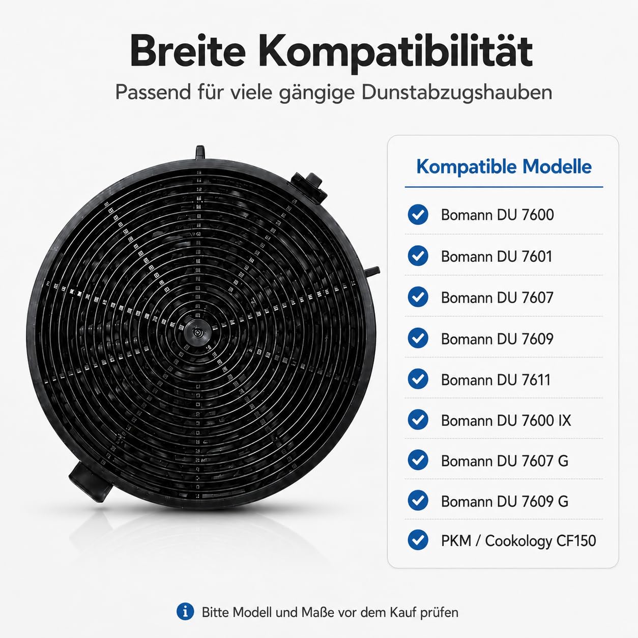 4er KF573 Aktivkohlefilter,Dunstabzugshaube Filter,Aktivkohlefilter Dunstabzugshaube,Kompatibel mit Bomann DU 7600, DU 7601, DU 7607, DU 7609, DU 7611
